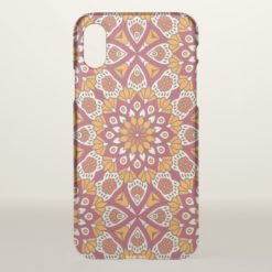 Red and Orange Floral Mandala iPhone X Case