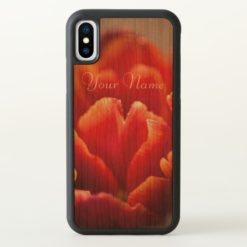 Red tulip iPhone x Case