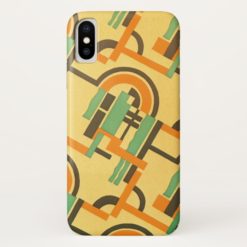 Retro Art Deco Jazz Pattern Color Geometric Shapes iPhone X Case