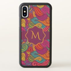 Retro Colorful Jewel Tone Swirly Wave Pattern iPhone X Case
