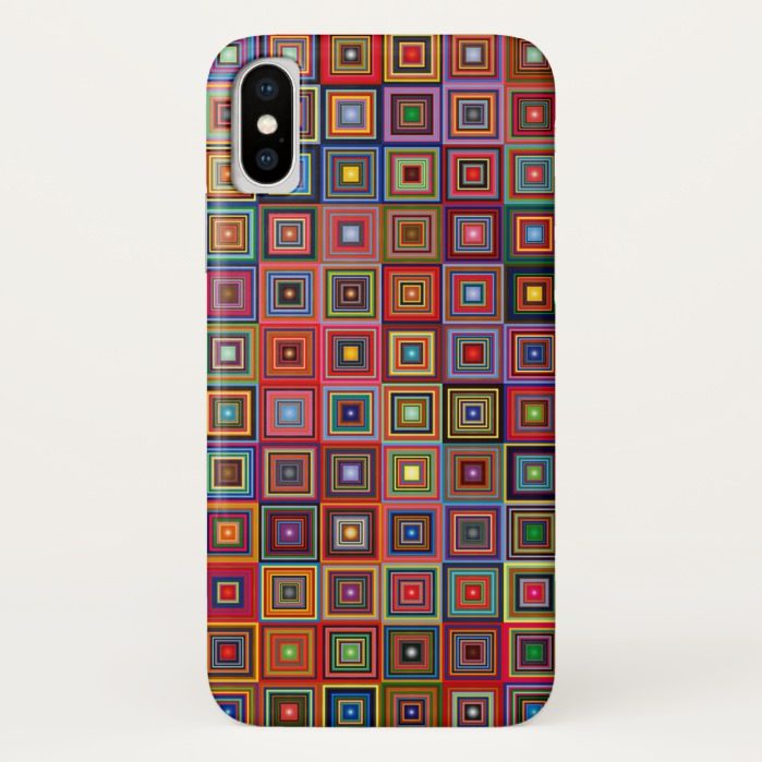 Retro Squares Apple iPhone X Barely There Case