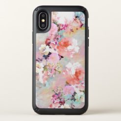Romantic Pink Teal Watercolor Chic Floral Pattern Speck iPhone X Case