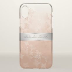 Rose Gold Butterflies Pattern iPhone X Case