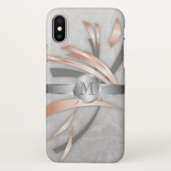 Rose Gold Gray Marble Abstract Art iPhone X Case