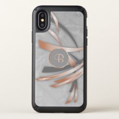 Rose Gold Marble Abstract Monogram Speck iPhone X Case