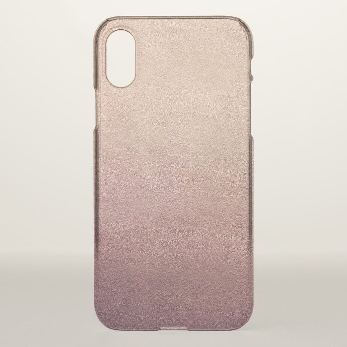 Rose Gold Ombre Glitter Sand Look Pink iPhone X Case