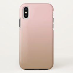 Rose Quartz and Iced Coffee Ombre Pink Brown iPhone X Case