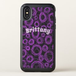 Round Scribbles Purple Speck iPhone X Case
