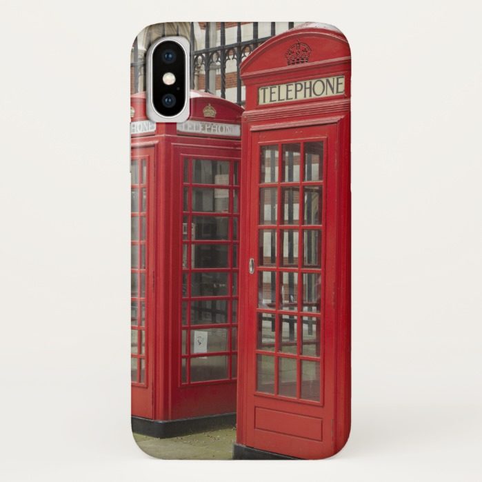 Row of phone boxes at the back of the Royal iPhone X Case
