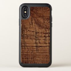 Rugged Chestnut Oak Wood Grain Look Speck iPhone X Case