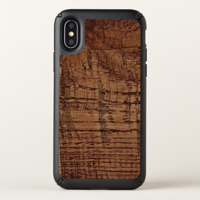 Rugged Chestnut Oak Wood Grain Look Speck iPhone X Case