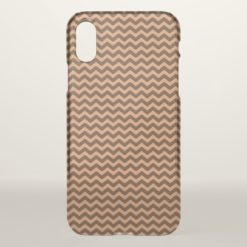 Rustic Light Brown & Dark Brown Wavy Pattern iPhone X Case