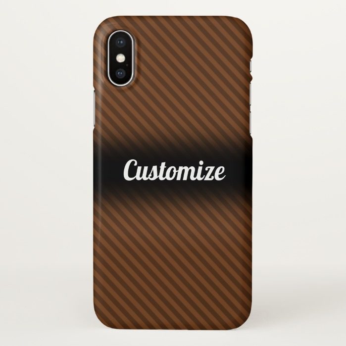 Rustic-Like Dark Brown & Lighter Brown Stripes iPhone X Case