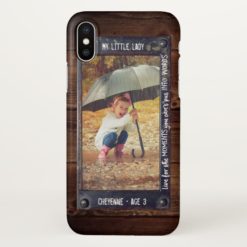 Rustic Metal Wood Effect | Add Your Photo & Text iPhone X Case