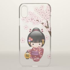 Sakura Kokeshi Doll - Geisha Girl iPhone X Case