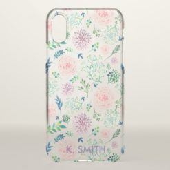 Shabby Chic Spring Watercolor Flowers. iPhone X Case