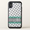 Silver Glitter Polka Dot Pattern with Monogram Speck iPhone X Case