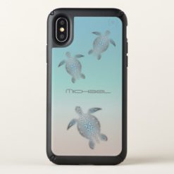 Silver Sea Turtles Beach Style Monogram Speck iPhone X Case