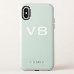Simple Pastel and White Monogram Initials OtterBox Symmetry iPhone X Case