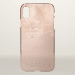 Skinny Rose Gold Glitter Italian Minimalism Name iPhone X Case