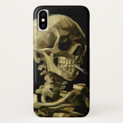 Skull with Burning Cigarette by Van Gogh iPhone X Case
