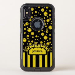 Smiley PolkaDot Name Template OtterBox Commuter iPhone X Case