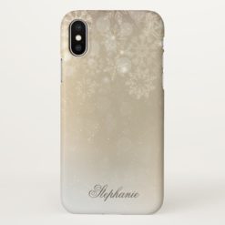 Snowflakes Gold Personalized Holiday iPhone X Case