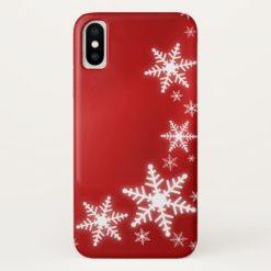Snowflakes Red Holiday iPhone X Case