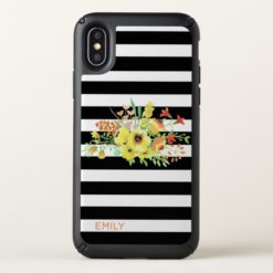 Stripes and Flowers iPhone X Case