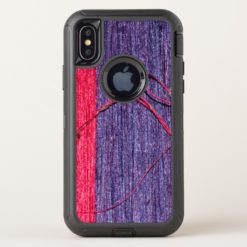 Stylish Blue and Red Fresh Handmade Thai Silk OtterBox Defender iPhone X Case