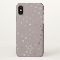 Stylish Mauve and Shimmery Dots with Your Monogram iPhone X Case
