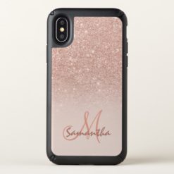 Stylish rose gold ombre pink block personalized speck iPhone x Case