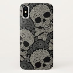 Sugar Skull Crossbones Pattern iPhone X Case