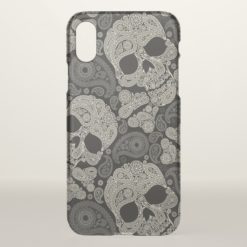 Sugar Skull Crossbones Pattern iPhone X Case