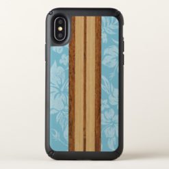 Sunset Beach Faux Wood Surfboard Hawaiian Speck iPhone X Case