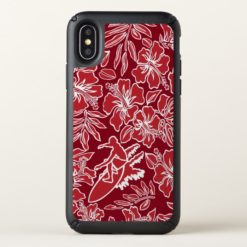 Surf Pareau Hawaiian Hibiscus Surfing - Red Speck iPhone X Case