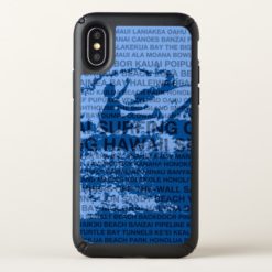 Surfing Hawaii Cutback Hawaiian Surfer - Blue Speck iPhone X Case