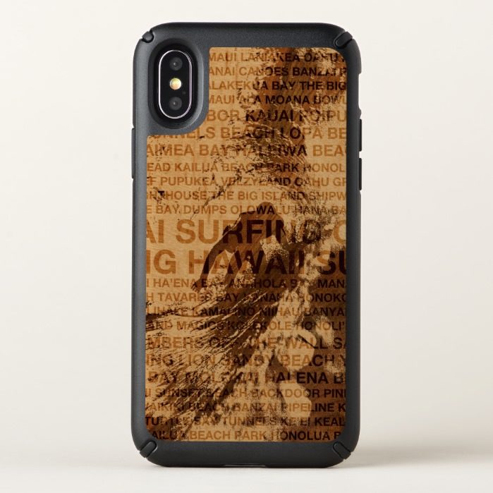 Surfing Hawaii Green Room Faux Wood Surfer Speck iPhone X Case