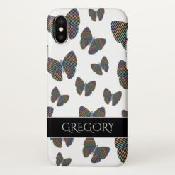 Swarm of Butterflies With Colorful Striped Wings iPhone X Case