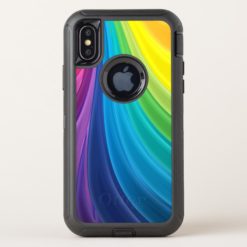 Swirling Colorful Rainbow OtterBox Defender iPhone X Case