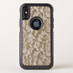 Tan Snake Skin Pattern OtterBox Commuter iPhone X Case