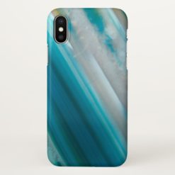 Teal Blue Stone Pattern iPhone X Case