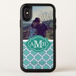 Teal Moroccan Pattern | Monogram | Photo OtterBox Symmetry iPhone X Case