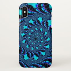 Teal Whirlpool Spiral Glossy iPhone X Case