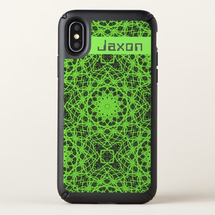 Tech Green Stripe Atomic Mandala Speck iPhone X Case