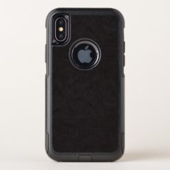 Textured Black Leather Pattern OtterBox Commuter iPhone X Case