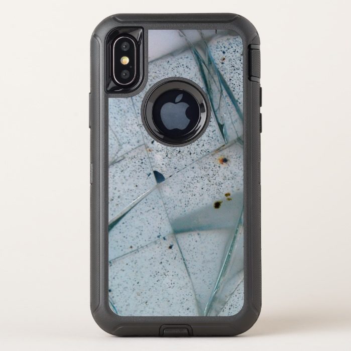 Thick Cracked Glass OtterBox Defender iPhone X Case