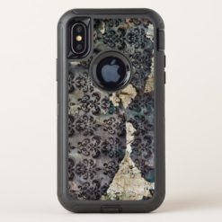 Torn and Worn Vintage Antique Floral Wallpaper OtterBox Defender iPhone X Case