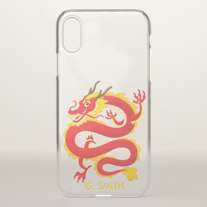 Traditional Chinese Dragon. Add Your Name. iPhone X Case