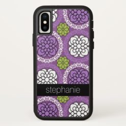 Trendy Floral Pattern - Orchid and Lime Green iPhone X Case